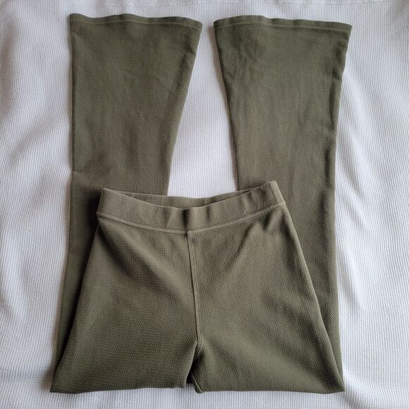 aerie Pants - AERIE OFFLINE Green Hi-Rise Flare Textured Leggings Pants Size L Pockets